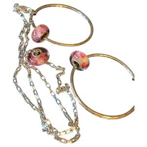 Murano Silver and Pink Necklace Set
New 925 Necklace